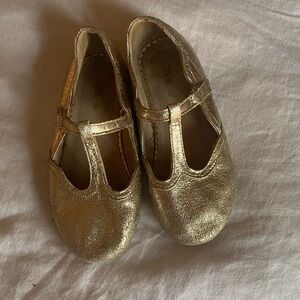 Zara leather t strap ballet flats